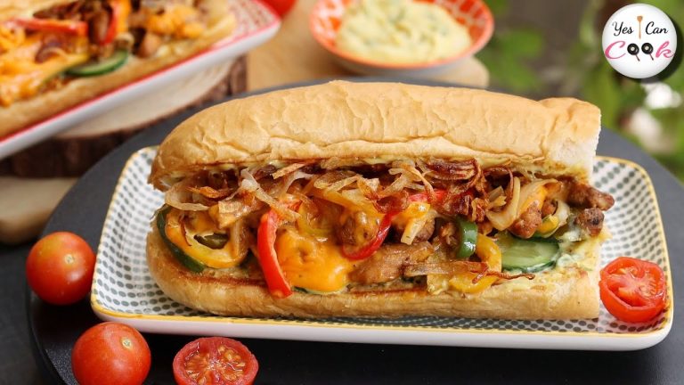 Chicken Sandwich with Crispy Onion & Cheese (Ramadan Special) Recipe by YES I CAN COOK