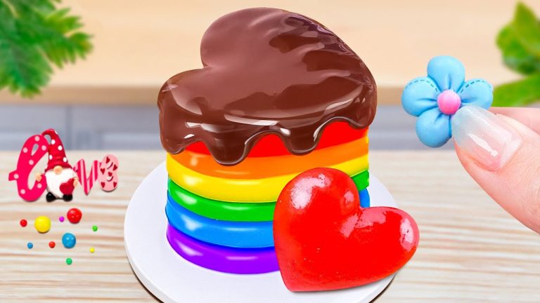 Rainbow Heart Jelly Decorating For Valentine's Day ❤️ Honey Jelly Recipe 🌈 Miniature Dessert Ideas