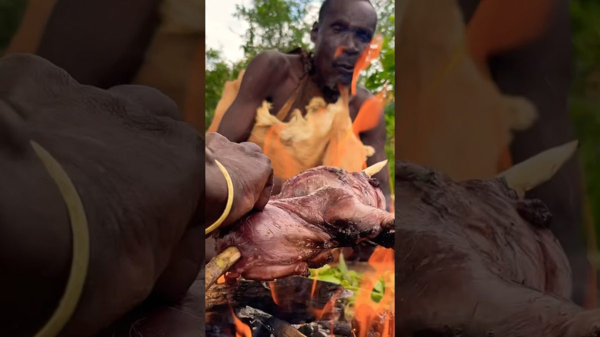 Morning Breakfast , hadzabe BBQ meat #hadzabetribe #food #bbq