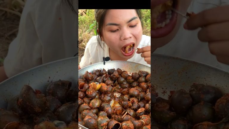 snail fried so yummy, snail recipe, seafood recipe #shorts #short #food 159