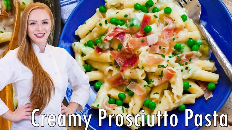 EASY Creamy Prosciutto Pasta Recipe! 30-Minute Meal! With Easy Cheese Sauce!!