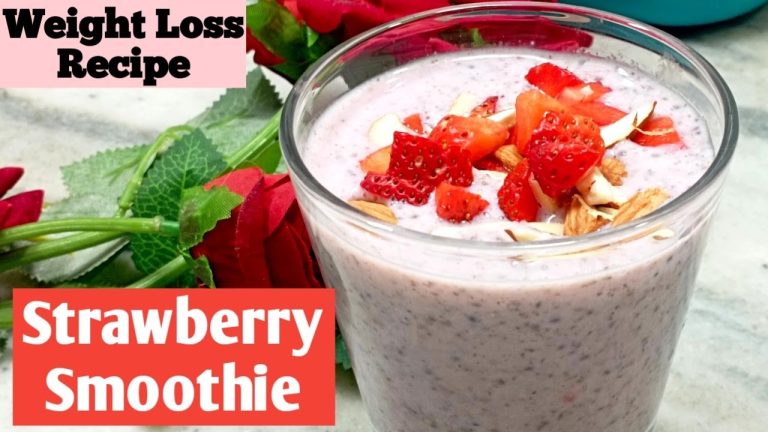 Strawberry Chia Smoothie | Weight Loss Smoothie Recipes | Strawberry Shake Recipe