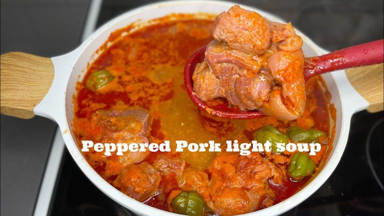 Ghanaian Peppered Pork Light Soup | Recipe | Lovystouch | Extra Heat 🔥