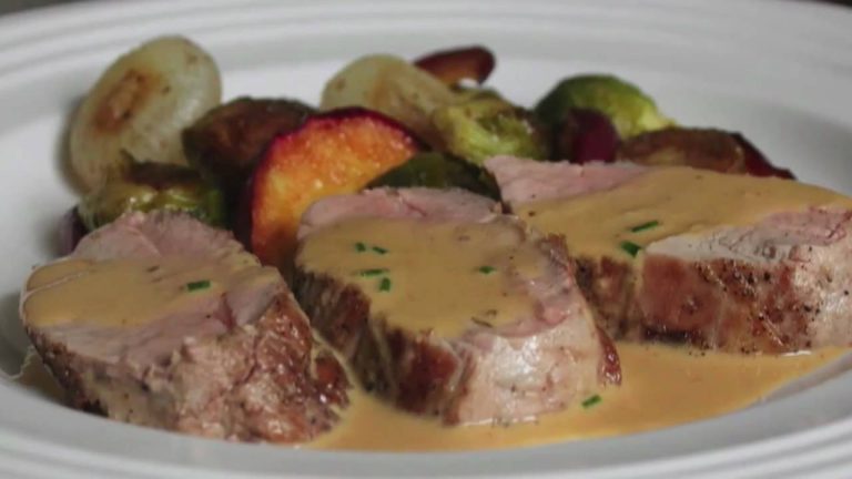 Pork Tenderloin Diablo Recipe – Spicy Pork Diablo – Pork Tenderloin with Mustard Cream Sauce