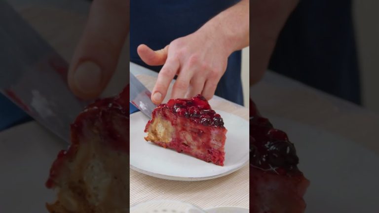 Bread pudding has never been so sweet! 🥐🍫🍓🫐 #shorts #scrumdiddlyumptious #food #recipe #dessert