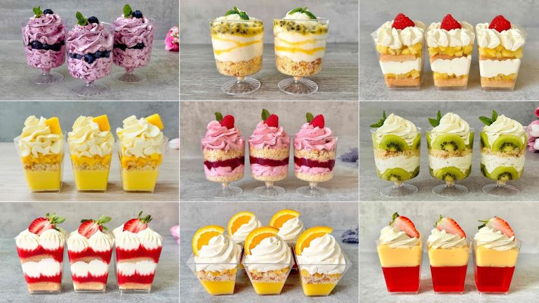 9 Quick and Easy NO BAKE Fruit Dessert Cups Recipes. Easy and Yummy dessert ideas.