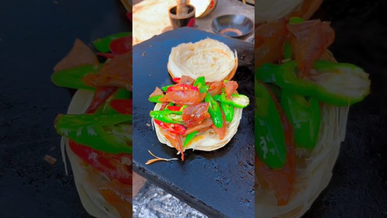 Chinese Burger Fried pork intestines