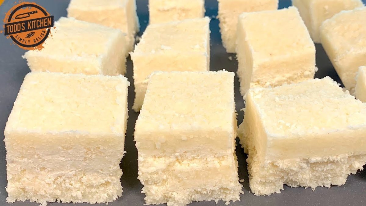 COCONUT BARS 3 ingredient no bake dessert recipe 4K