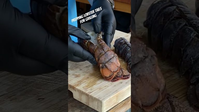 Grilled lobster tails are amazing! Here’s how we crack them open. #bbq #grill #seafood #lobster