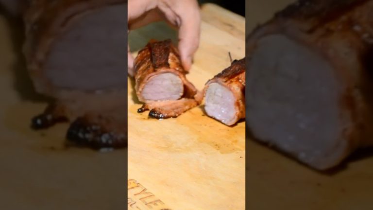 Bacon Wrapped Pork Tenderloin #bbq #pork #bacon