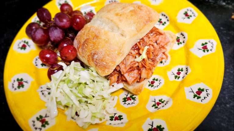 Pulled Chicken Sandwich with BBQ sauce – Rotisserie Chicken # 16