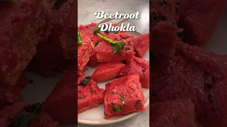 Daily Recipe 44 – How to make Beetroot Dhokla Recipe #shorts #shortsfeed #food #recipes #lunchbox