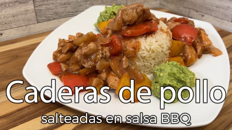Caderas de Pollo salteadas en salsa BBQ receta facil (chicken thighs sautéed in BBQ sauce)