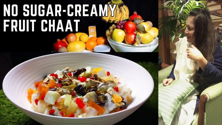 No Sugar Creamy Fruit Chaat (Fruit Dessert Recipe)