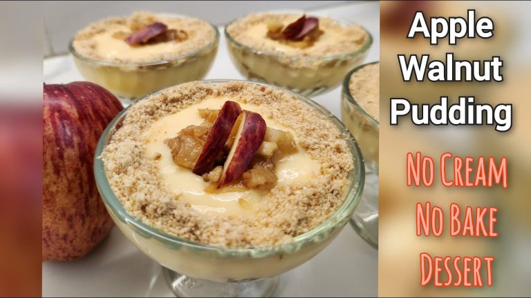 Apple Pudding | Apple Dessert Recipes | Fruit Pudding Dessert Recipes | No Gelatine No Cream Pudding