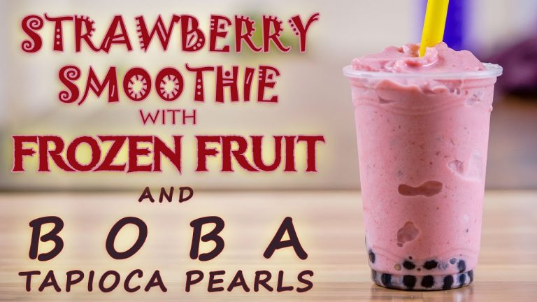 How to Make Strawberry Smoothie with Flavor Powder, Frozen Fruit, and Boba Tapioca Pearls