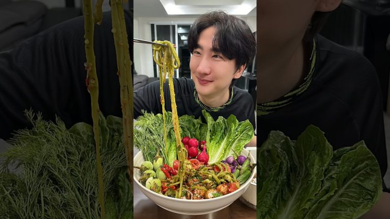 ตำงูเขียว ผักกร๊อบบบกรอบ เมนูใหม่ ! #ryuntime