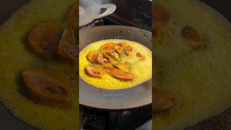 ⚡⚡ Unique Fish Fry Smashing⚡⚡ #shorts #telugufoodie #esangathulu #streetfood  #foodie #omelette