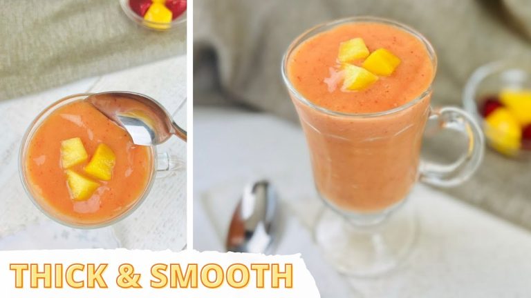 Peach Mango Strawberry Smoothie Recipe (No Sugar, No Dairy!)