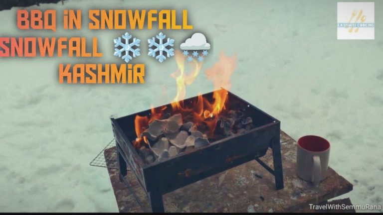 BBQ in Snowfall | Barbeque in winterland of kashmir | Snowfall Kashmir |outdoor Cooking| Snow status