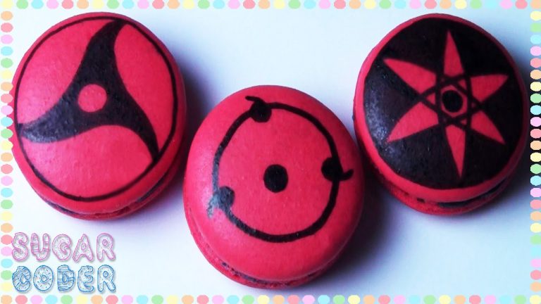 NARUTO SHARINGAN MACARONS COOKIES 🍥 Anime Food Baking Dessert Recipe Ideas