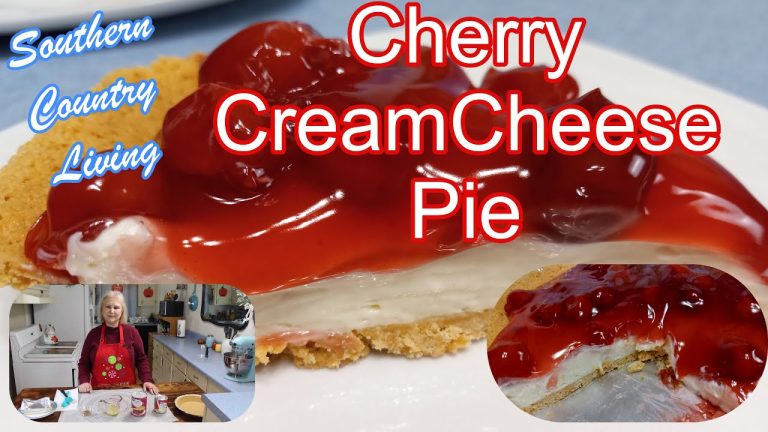 Cherry Cream Cheese Pie  —  No Bake Dessert  —  Holiday Food Series