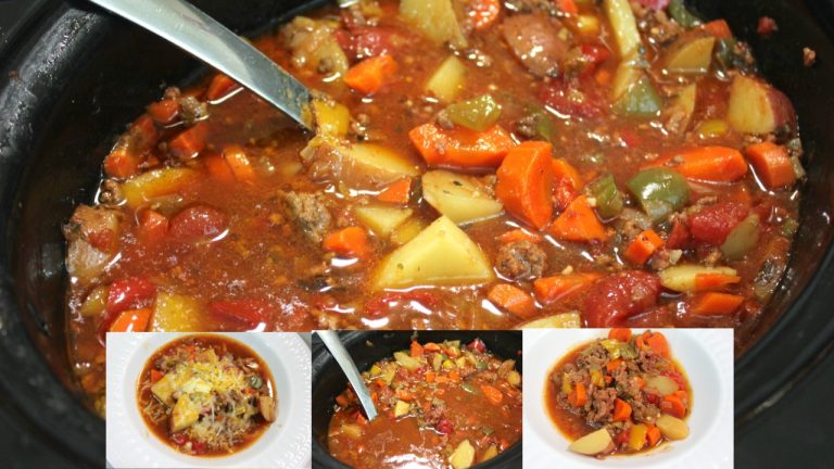 Slow Cooker Hamburger Stew (Soup): Ground Beef Crockpot Recipes