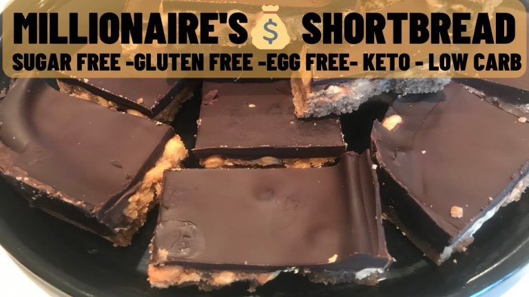 Millionaire's Shortbread dessert sugar free recipe keto & low-carb & diabetic friendly & gluten free