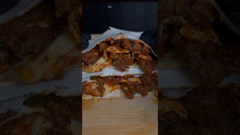 Sizzling Beef Fajita Quesadilla  #shorts #asmr #cooking