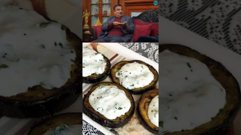 Nitin Gadkari ji favourite dahi baingan fry recipe #nitingadkari #dahibaigan #food  #shorts