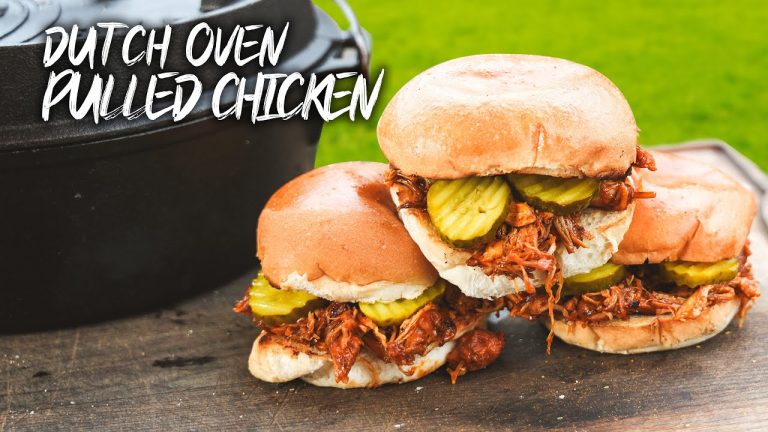Zo maak je de beste PULLED CHICKEN in een Dutch Oven  van de BBQ! 🐔🍗 | Kolenboertje