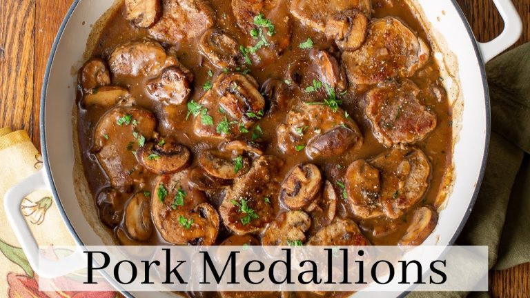 Tender, juicy pan seared Pork Medallions in a rich mushroom gravy. Easy to make and so good!