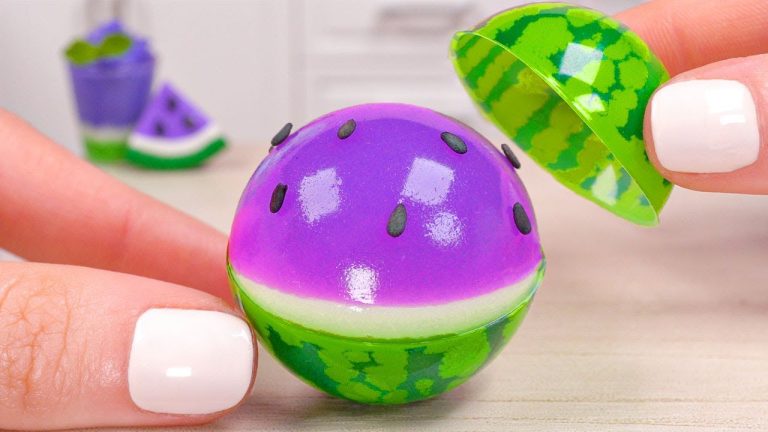 Satisfying Miniature Purple Watermelon Jelly Making 💜 Amazing Miniature Fruit Dessert Recipe