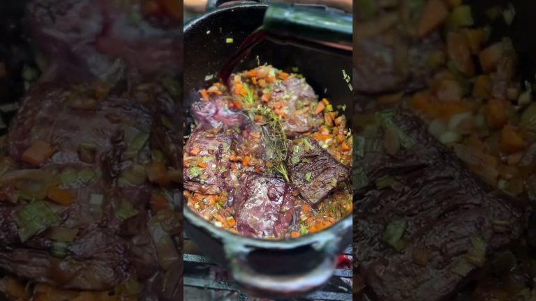 Slow-cooked Argentine Beef on creamy polenta.