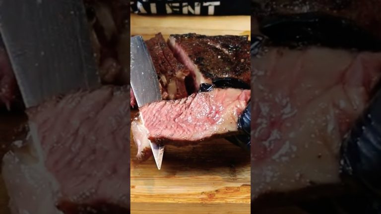 PERFECT RIBEYE! Reverse Seared Ribeye Steak #Shorts #ReverseSearRibeye #Steak #SlowNSear ​⁠