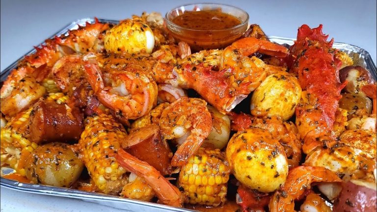 Seafood boil with coconut butter sauce| must try | full recipe