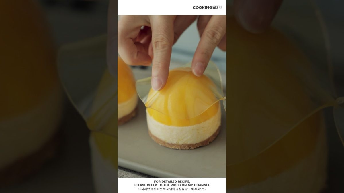 투명 망토를 두른 망고 치케! [노오븐 망고 치즈케이크 No-Bake Mango Cheesecake] #Shorts #Baking