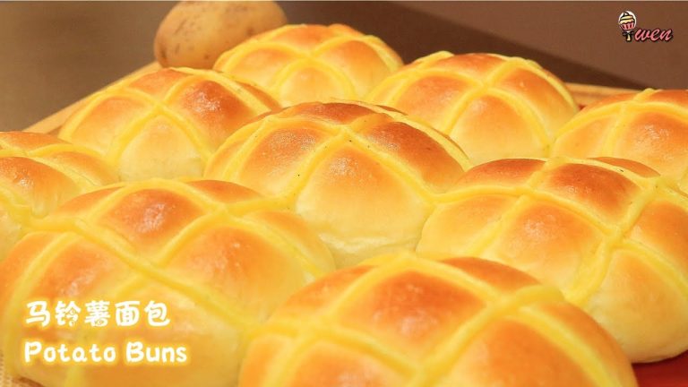 马铃薯面包/土豆面包食谱Potato Buns/Potato Bread Recipe|蓬松暄软拉丝,卡仕达酱|Soft Fluffy Springpull, Custard Sauce