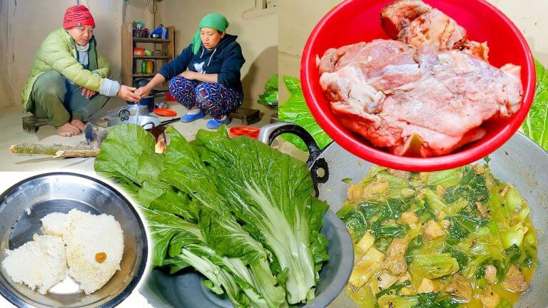 we are cooking pork & mustard mix curry for dinner || @bhumicooking