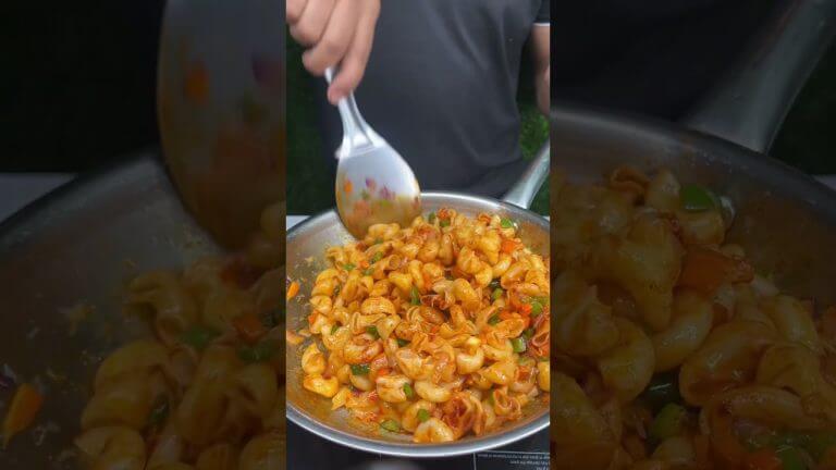 Unique pasta roll ASMR cooking #asmr #cooking #shorts