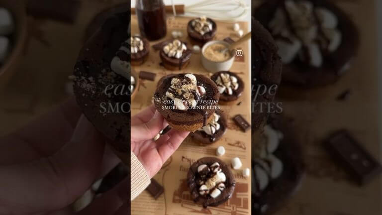 Easy Dessert Recipe! Smores Brownie Bites #shorts