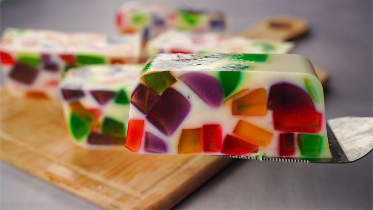 Broken Glass Jelly Pudding | Easy No Bake Jello Dessert Recipe | Yummy