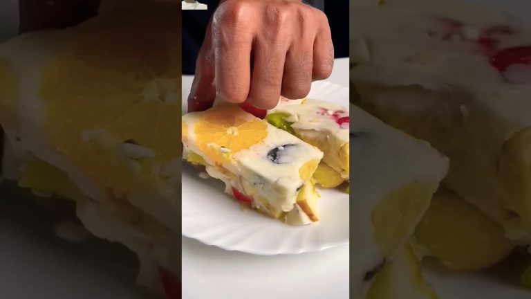 Mixed Fruit Milk Cake #cooking #recipe #foodie #food #milkshake #fruit #fruits #shorts