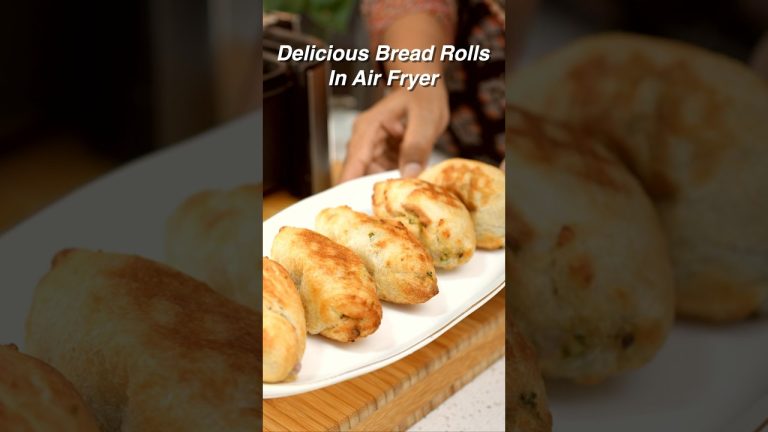 सिर्फ आधे चम्मच तेल से बना इतना बढ़िया नाश्ता 🥞  | Yummy Crispy Bread Rolls in Air Fryer