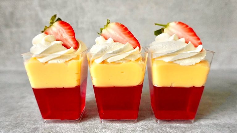 Jelly custard no bake dessert cups. Easy and Yummy gluten free dessert!
