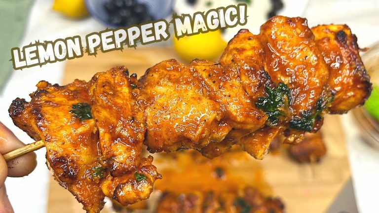 Juicy Hot Lemon Pepper Chicken Skewers – Air Fryer Recipe