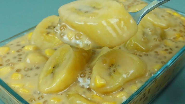 Have you tried this Dessert before? Swettened Banana with Corn and Sago