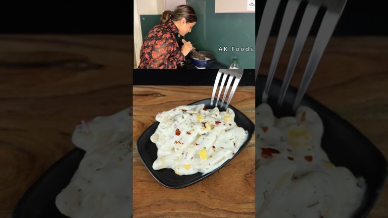 Hina Khan's viral White sauce Pasta 🍝🤯 #shorts #pasta #hinakhan #whitepasta #viral