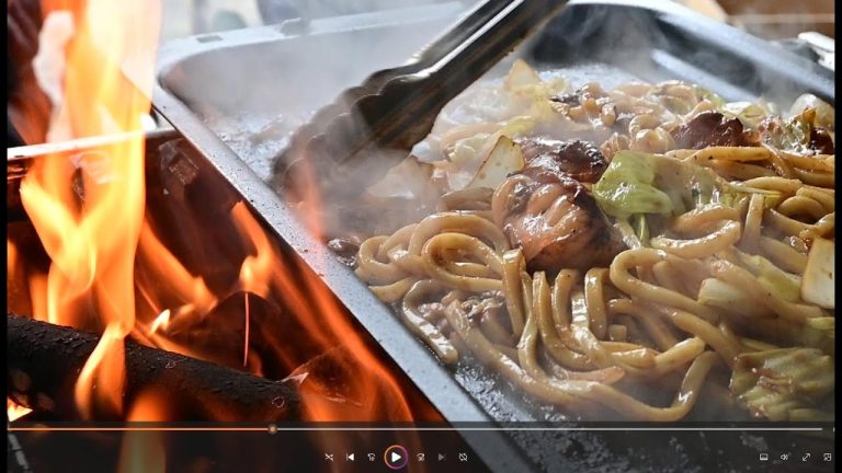 BBQコンロを改良して、牡蠣と焼肉とホルモンうどんを食べたよ