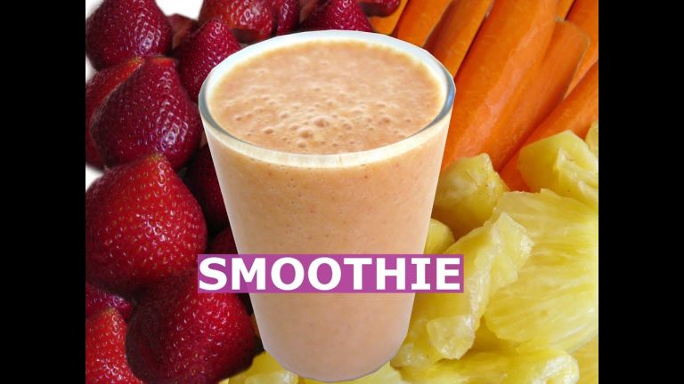 How to make Pineapple Strawberry Banana Carrots SMOOTHIE – FRUIT Milkshake – Healthy Drink Recipe